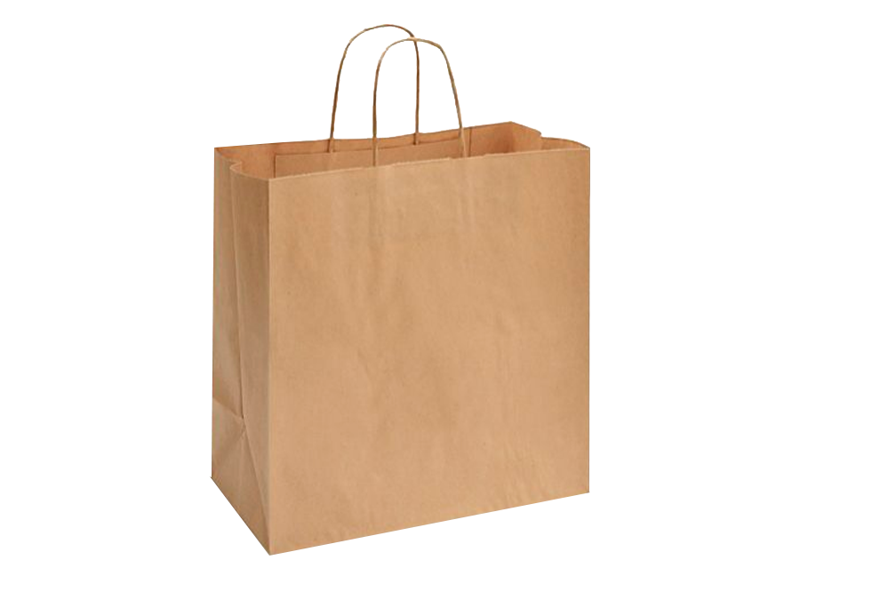 Paper Shopping Bags with handle, KRAFT,  13x7x13  #250 pcs