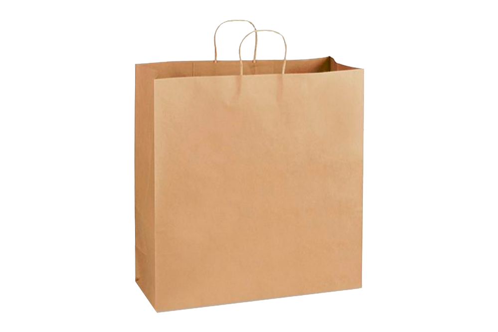 Paper Shopping Bags with handle, KRAFT,  18x7x19  200 pcs