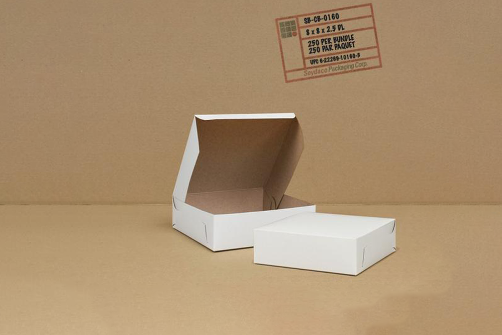 White Cake Boxes,  8'' x 8 x 2.5,  250 pcs
