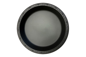 10.25" Plate Pebble Black, 1-compartment, Ivory, 400pcs #PP101-Black