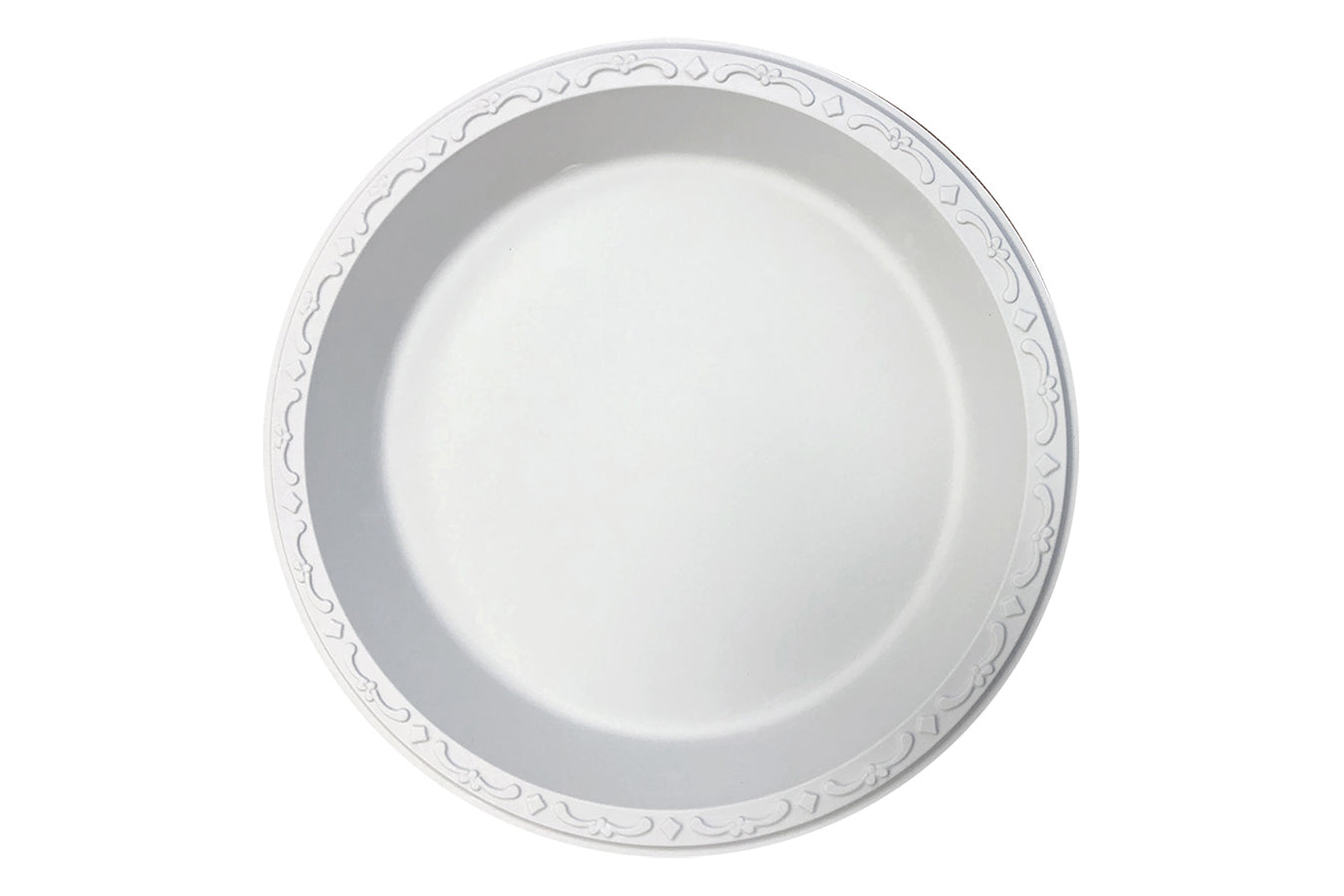 10.25" Plate Pebble White, 1-compartment, Ivory, 400pcs,  #PP101-White
