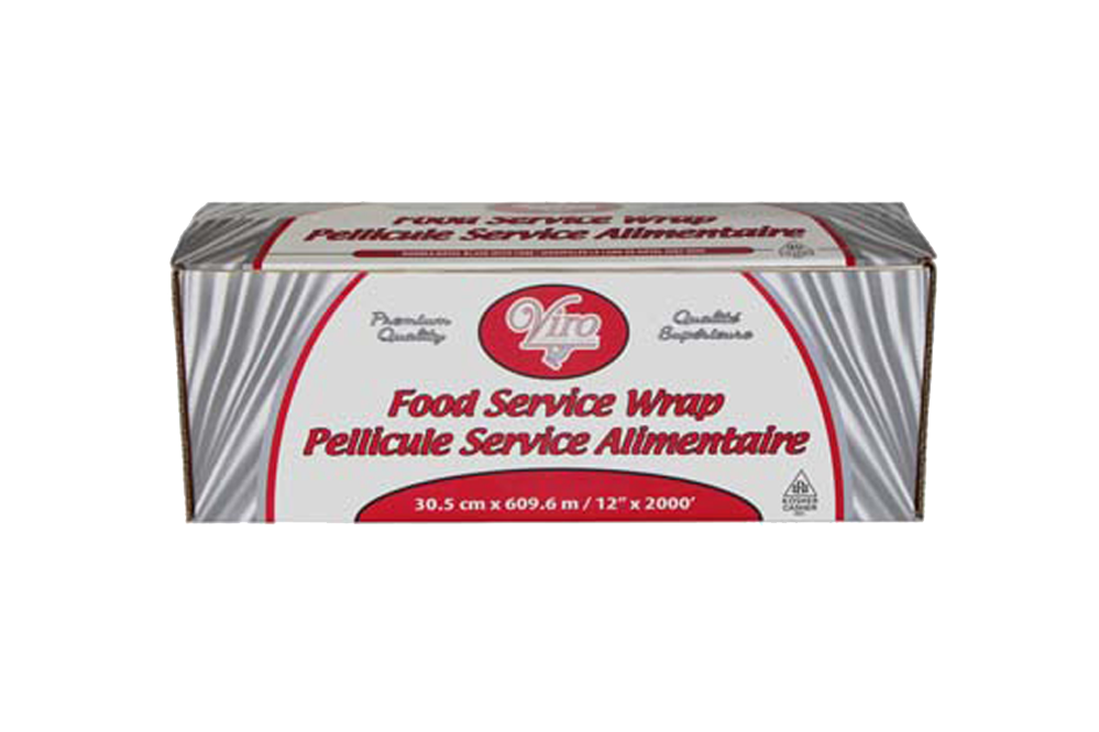 Food Wrap Film With Metal Cutter Box, 12'' x 2000'