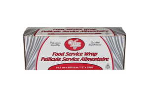 Food Wrap Film With Metal Cutter Box, 12'' x 2000'