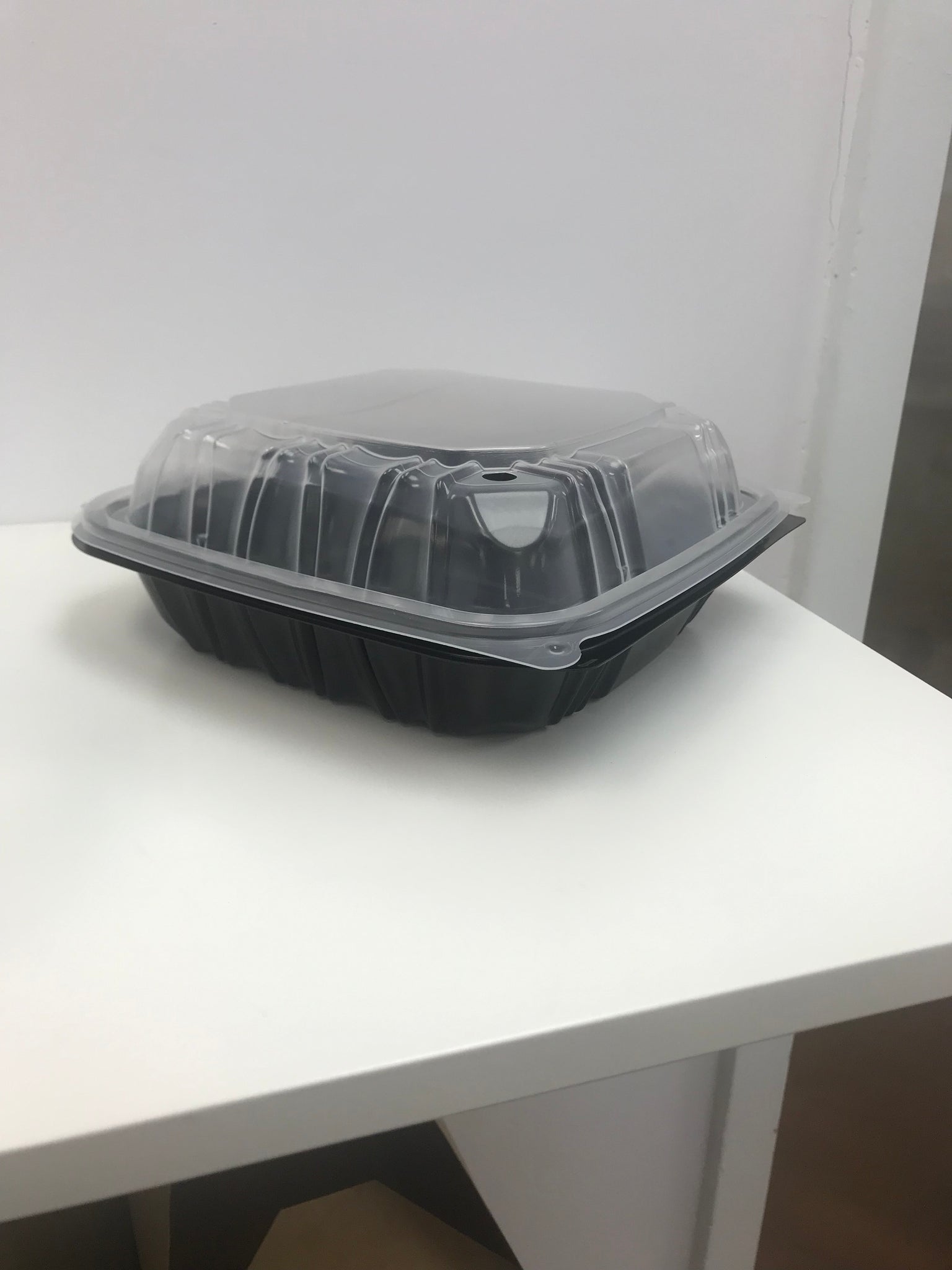 Microwavable Container "Clear Hinged'' 1-Comp, 8.5''x8.5'', 150pcs ,#DC858100B000
