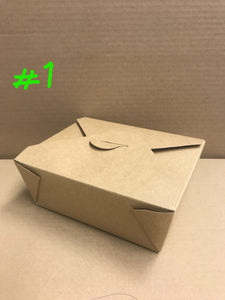 Kraft Food Paper Container, (110 x 90 x 63mm), 28oz, 450pcs, #FTG-1, #1