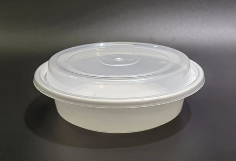 Microwavable Container Round Combo, 7'', 150 sets, 24 oz, #Koality, #White, #RK24