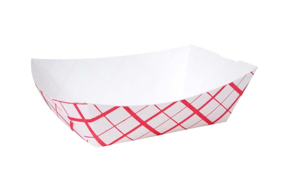 Red Checkered, Paper Food Tray, 1000 pcs,  #200,