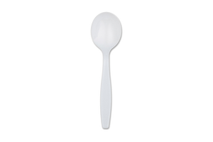 Plastic Soup Spoons, 1000pcs, #White, #Heavy #Unwrapped, #DC-45S, #S601