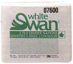 Dinner Napkins, #White,#Swan, 2 ply,  2400pcs,  #7600