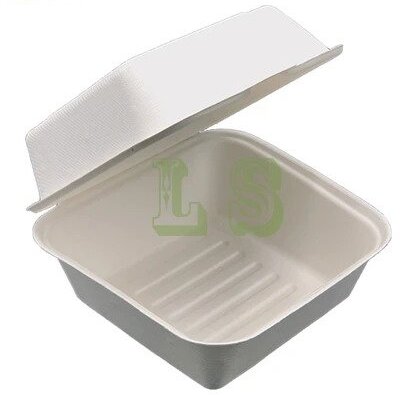 Sugarcane Bagasse Container, 6x6x3,(Wide) #400 pcs, #New Size, #GD or EM-661