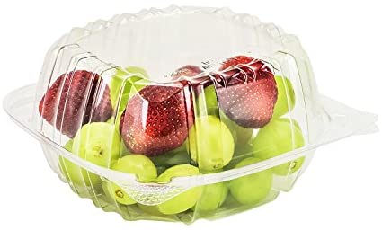 Salad Plastic Container Hinged Lids,  5'',   400 pcs #HQ-1105