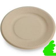 Kraft Sugarcane Round Plate, 8" , 600 pcs, use for pizza slice & ... #YPL08